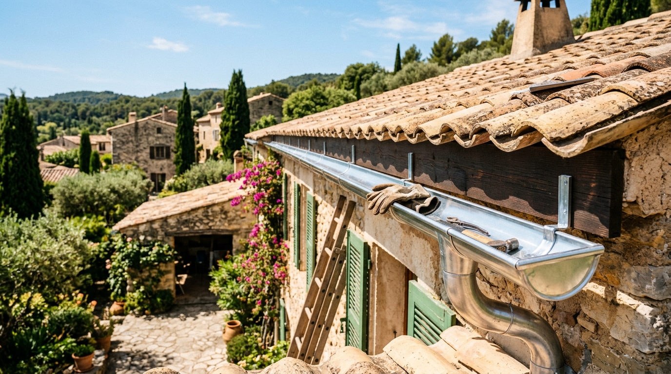 Artisan zingueur intervenant sur une toiture à Nîmes